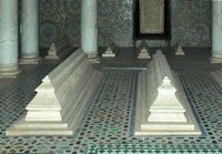 Les tombeaux des Saâdiens à Marrakech au Maroc. Tombe d'Ahmed El Mansour. Cliquer pour agrandir l'image.