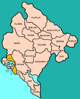 La ville de Kotor au Monténégro. Situation de la commune (auteur Panonian). Cliquer pour agrandir l'image.