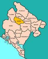 La ville de Šavnik au Monténégro. Situation de la commune (auteur Panonian). Cliquer pour agrandir l'image.