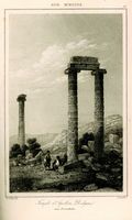 Le site de Didymes en Anatolie. Gravure par Charles Texier, 1882. Cliquer pour agrandir l'image.