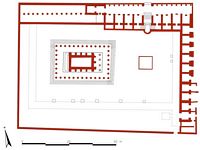 Le quartier civique d’Éphèse en Anatolie. Plan du temple de Domitien. Cliquer pour agrandir l'image.