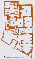 Le quartier résidentiel d'Éphèse en Anatolie. Plan des thermes de Varius. Cliquer pour agrandir l'image.