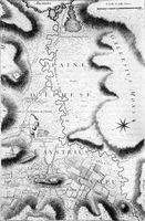 Le site archéologique d'Éphèse en Anatolie. Carte d'Éphèse par le comte de Choiseul-Gouffier en 1782. Cliquer pour agrandir l'image.