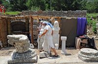 Le site archéologique d'Éphèse en Anatolie. La voie du port. Cliquer pour agrandir l'image.