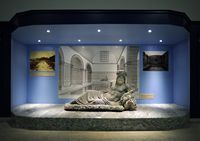 Le site archéologique de Milet en Anatolie. Statue du dieu Méandre des bains de Faustine au musée de Milet. Cliquer pour agrandir l'image.