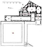 Le site archéologique de Milet en Anatolie. Plan des bains de Faustine par Gehrard Kleiner. Cliquer pour agrandir l'image.