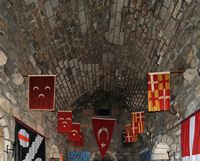 Le musée d'archéologie sous-marine de Bodrum en Anatolie. Le réfectoire médiéval. Cliquer pour agrandir l'image.