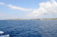 La presqu'île de Bodrum en Anatolie. Vue depuis la mer. Cliquer pour agrandir l'image.