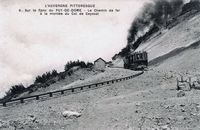 Le train panoramique du Puy de Dôme. L'ancien train à vapeur du Puy de Dôme en 1907. Cliquer pour agrandir l'image.