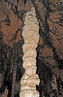 The Arta Caves in Mallorca - The Virgin of the Pillar (Virgen del Pilar). Click to enlarge the image in Adobe Stock (new tab).