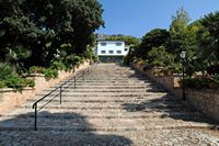 The hotel Formentor in Mallorca - The monumental staircase Garden. Click to enlarge the image in Adobe Stock (new tab).