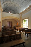 The Sanctuary of Cura de Randa Mallorca - The nave of the chapel. Click to enlarge the image in Adobe Stock (new tab).