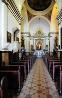 The town of Artà in Mallorca - Sant Salvador Sanctuary - The nave of the church of Sant Salvador. Click to enlarge the image in Adobe Stock (new tab).