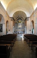 The Sanctuary of Sant Salvador in Felanitx Mallorca - The nave of the church. Click to enlarge the image in Adobe Stock (new tab).