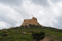 De flora van het eiland van Cabrera in Majorca - Vegetatie rond het kasteel van Cabrera. Klikken om het beeld te vergroten.