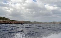 La isla de Cabrera en Mallorca - Cala Cala Santa María. Haga clic para ampliar la imagen.