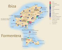 Eiland Formentera - Toeristische kaart. Klikken om het beeld te vergroten.