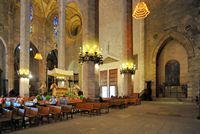 La cathédrale de Palma de Majorque. Grand portail. Cliquer pour agrandir l'image.