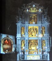 A catedral de Palma de Maiorca - Legenda da capela do Corpus Christi. Clicar para ampliar a imagem.