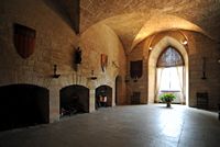Het paleis van de Almudaina van Palma de Mallorca - Zaal van de Schoorstenen. Klikken om het beeld te vergroten.