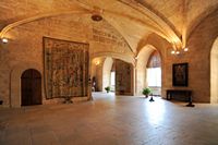 Het paleis van de Almudaina van Palma de Mallorca - Zaal van de Raden. Klikken om het beeld te vergroten.
