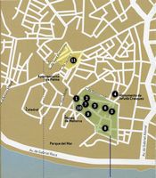El sureste de la ciudad vieja de Palma - Mapa de las antiguas juderías. Haga clic para ampliar la imagen.