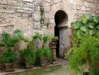 Het zuidoosten van de oude stad van Palma de Mallorca - Toegang van de Arabische Baden. Klikken om het beeld te vergroten.