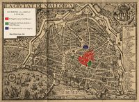O sudeste da velha cidade de Palma de Maiorca - Mapa da juderia da Call Menor em 1644. Clicar para ampliar a imagem.