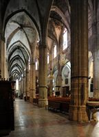 Le sud-ouest de la vieille ville de Palma de Majorque. Église Sainte-Eulalie. Cliquer pour agrandir l'image.