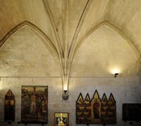 De schatkist van de kathedraal van Palma de Mallorca - Altaarstuk van de gotische kapittelzaal. Klikken om het beeld te vergroten.