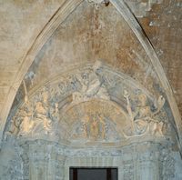 Le Trésor de la cathédrale de Palma de Majorque. La voûte de la salle capitulaire gothique. Cliquer pour agrandir l'image.
