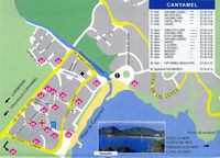 El pueblo de Cala Mesquida Mallorca - Mapa del pueblo. Haga clic para ampliar la imagen.