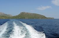 A península e o cabo de Formentor em Maiorca - A lançadeira da praia de Formentor. Clicar para ampliar a imagem.