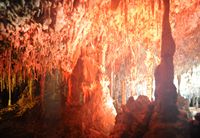 De grotten van de Harpoenen (Hams) in Majorca - De zaal "Droom van een Engel". Klikken om het beeld te vergroten.