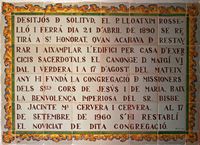 L'ermitage de Sant Honorat de Randa à Majorque. Plaque commémorative des Sacrés cœurs (auteur Frank Vincentz). Cliquer pour agrandir l'image.