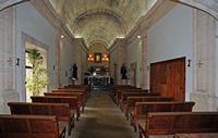 Le sanctuaire de Cura de Randa à Majorque. La nef de la chapelle. Cliquer pour agrandir l'image.