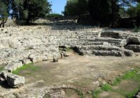 Les ruines de la cité romaine de Pollentia à Majorque. Théâtre de Pollentia (auteur Olaf Tausch). Cliquer pour agrandir l'image.
