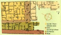 As ruínas da cidade romana de Pollentia em Maiorca - Plano do bairro Sa Portella. Clicar para ampliar a imagem.