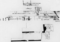 As ruínas da cidade romana de Pollentia em Maiorca - Plano do recinto fortificado tardio. Clicar para ampliar a imagem.