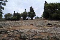 De ruïnes van de Romeinse stad Pollentia in Mallorca - Het Romeinse theater. Klikken om het beeld te vergroten.