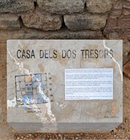 De ruïnes van de Romeinse stad Pollentia in Majorca - Plan van het Huis van de Twee Schatten. Klikken om het beeld te vergroten.