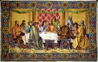 Die Stadt Alcudia auf Mallorca - Tapestry des Abendmahls in der Kirche Saint-Jacques (Autor Mike Lehmann). Klicken, um das Bild zu vergrößern.