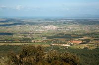 De stad Algaida in Majorca - Algaida uitzicht vanaf Puig de Randa (auteur Frank Vincentz). Klikken om het beeld te vergroten.