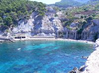 De stad Banyalbufar in Majorca - Haven van Es Canonge. Klikken om het beeld te vergroten.