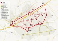 A cidade de Binissalem em Maiorca - Mapa da estrada do vinho. Clicar para ampliar a imagem.
