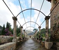 De tuinen van Alfàbia in Majorca - Grote pergola van de tuinen van Alfàbia. Klikken om het beeld te vergroten.