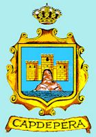 De stad Capdepera in Majorca - Schild van de stad (auteur Josep López Arias). Klikken om het beeld te vergroten.