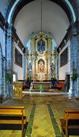 El pueblo de Deià, en Mallorca - Interior de la iglesia de Deià. Haga clic para ampliar la imagen.