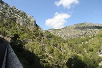 La ciudad de Escorca en Mallorca - La carretera de Escorca y Lluc a Inca. Haga clic para ampliar la imagen.