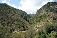 La ville d'Escorca à Majorque. Route d'Escorca et Lluc à Inca. Cliquer pour agrandir l'image.